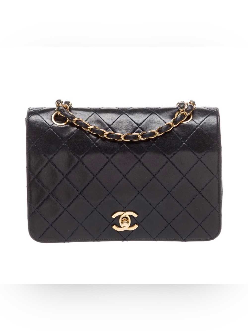 CHANEL Small Single Navy Flap Bag